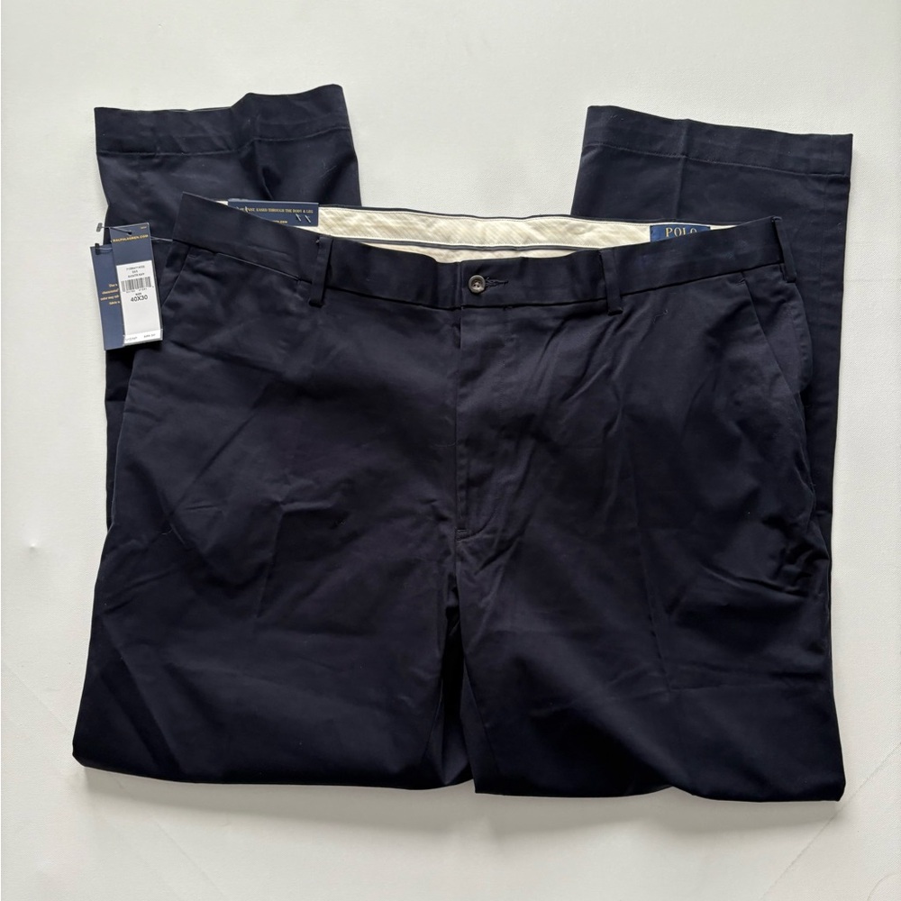 NWT Men's Polo by Ralph Lauren Dark Blue Chinos Size 40W 30L